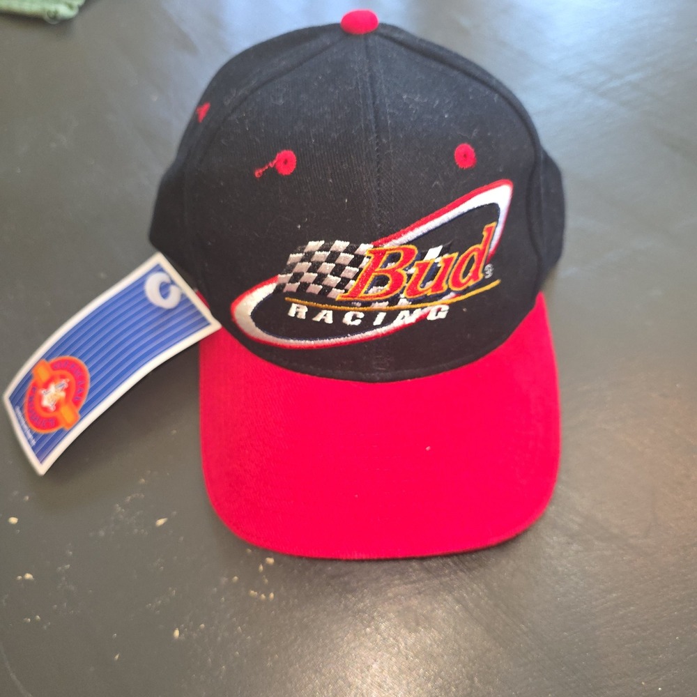 Vintage 2000 Bud Racing NASCAR Hat Black Red DP Racing NWT Adjustable Cap